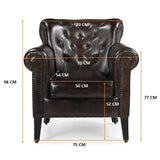 CHOCOLATE LEATHER ARMCHAIR V742-M11097