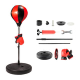 Red kids boxing set, standing punching bag, boxing gloves kids, kids fitness equipment, boxing V1347-140-82478