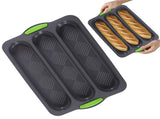 3-Slot French Bread Pan - Non Stick Silicone Baguette Mold for Hoagie, Sub Roll & Hot Dog Buns V1189-WXFWAL-20260319-00457