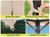 Instahut Gazebo 3x4m Canopy Outdoor Steel Frame Patio Tent Curtains Marquee Beige GAZEBO-IR-MC-3X4-BG