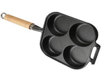 Frying Pan Deepened Non Stick With Spatula Oil Brush Four Hole Frying Pot For Breakfast Pancake V1294-YM0512-3113220262911