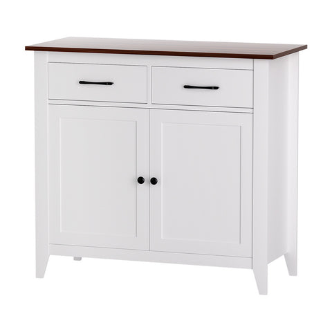 Artiss Buffet Sideboard Storage Cabinet Kitchen Cupboard Hallway 2 Drawers White FUR-Z-SID90-WH-AB
