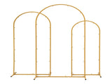 Wedding Arch Backdrop Stand Set of 3 Gold Metal Wedding Arched Frame, Easy to Assemble, Stable WESD-ARCH-3PC-GD