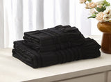 Black Elegant Ruffle Seersucker Duvet Cover with 2PCS Pillow Shams - 3-Piece Vertical Stripe Clipped V888-ELOSUNG49375