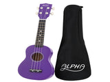 Alpha 21 Inch Ukulele Soprano Beginner Acoustic Small Guitar Kids Strings Purple UKULE-D-21-PURPLE