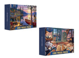 2 PCS 1000 Piece Jigsaw Puzzle for Adults Animal & Landscape Art Design, Stress Relief Brain Game V888-ELOSUNG50180