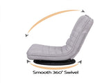 Artiss 2 Swivel Floor Chair 360 Adjustable Foldable Lounge Seat Floor Sofa Chair Grey FLOOR-SBL-03LIN-GYX2