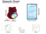 Cartoon Bear Motion Sensor Night Light, Rechargeable Magnetic Wall Lamp with Soft Plush Surface, V1341-ZY-MPJSADE4-3PCS-DARKRED