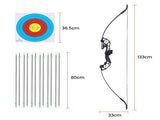 Everfit 55lbs Bow Arrow Set Recurve Takedown Archery Hunting for Beginner Green BS-AD55-GN