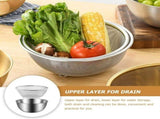Stainless Steel Vegetable Drain Basket with Fruit Washing Strainer Filter for Kitchen Sink and Food V1369-AZ3-W-20048