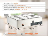 Commercial Electric Food Warmer Countertop Buffet 4*12 Qt Pan Bain Marie V952-BW4412QT1200W2SZRV3