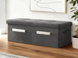 Artiss Storage Ottoman Foot Stool Rest Foldable FS-B-ST04-L76-GY