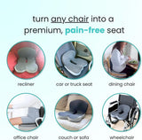 Ergonomic Memory Foam Seat Cushion with Lumbar Support and Tailbone Protection for Office Chairs, V1188-MS-325-0090