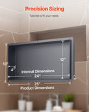 VEVOR Shower Niche 33.0 x 63.5 x 10.2 cm Frameless Recessed Shelf Stainless Steel V952-BXGLYBKHS1C1WTOYK001V0