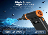 HighSpeed Brushless Mini Portable Turbo Fan, Handheld Wireless Outdoor Blower, Blowing Mode With V1221-XM-LB8209-GM230