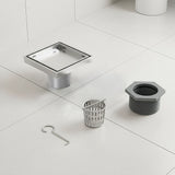 10x10cm Square Shower Drain with Removable Tile Insert Grate Stainless steel 304SS, CUPC Certified V63-955491