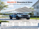 Carport Replacement Canopy, 6 x 3 m Potable Garage Tent Top Tarp, UV-Resistant & Waterproof Car V952-CKPB10X20FTHHVXKO001V0