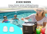 POLYCOOL Portable Ice Maker Machine, Automatic, 12kg/day, Auto Clean, with Scoop and Removable V219-COKICMPY1BKA