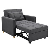 Suri 3-in-1 Convertible Lounge Chair Bed by Sarantino - Dark Grey SOFA-YGG-7001-LNN-DGY