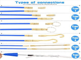 2 Set 20 Feet Fiberglass Fish Tape Cable Rods,Electrical Wire Running PushPull Kit with Hook and V1366-AZ2-W-21909