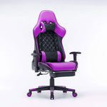 Gaming Chair Ergonomic Racing chair 165&deg; Reclining Gaming Seat 3D Armrest Footrest Purple Black V255-GCHAIRPURPLE-32