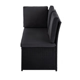 Ella 8-Seater Modular Outdoor Garden Lounge and Dining Set with Table and Stools in Black V264-OTF-526S-BLK
