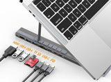 8-in 1 Laptop Stand with Docking Station USB 3.0 PD 100W 4K HDMI for MacBook V1263-JX-7601