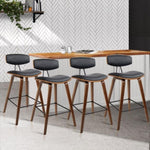 Artiss 4x Bar Stools Leather Padded w/Backrest BA-TW-8782-BKX4