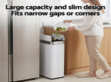 Devanti Rubbish Bin 70L Automatic Sensor Kitchen Bin, Slim Smart Garbage Can Touchless Rectangular SB-E-70L-WH
