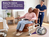 EQUIPMED Deluxe Mobile Geriatric Recliner Day Chair, Adjustable and Removable Meal Tray, Drop Down V219-HELGCHMH6BRA