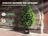 2 Pack 36 Inch Artificial Cedar Topiary Trees with Pots UV Resistant Faux Evergreen Pine Cypress V767-VVR-XSRGXJS36YCAQ7I5UV0