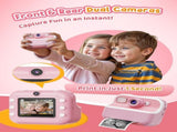 1 Children's Digital Camera with Instant Printing 1080P HD 2.4-inch Screen, Pink, Includes Paper and V1188-MS-325-0191