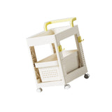 Storage Cart Space Saving Plastic Rolling Storage Organizer with Hooks Handle for Office Bedroom V1294-YM0901-3117240235212