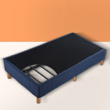 Metal Bed Frame Mattress Foundation Blue Queen V264-BFS-207F-BLU-QU-1