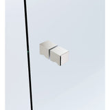 100cm Frameless Diamond Shower Screen with Nickel Brackets and SS Hinges, Square Knob Handle V63-911011