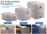 3 Pack Travel Essentials Travel Pillow, Inflatable Foot Rest & Sleep Mask with Storage Bag, V1337-YE-N45Z-RGBR