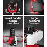 Giantz Post Hole Digger Petrol Motor Drill Extension Auger Bits Kits DI-SF-N-RDBK-KIT