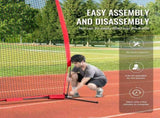 Barricade Backstop Net, 12x9 ft Ball Sports Barrier Netting, Portable Practice Equipment with Carry V952-DQW129YC0000YT8NIV0