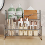 Stainless Steel Two Layers Storage Shelf Kitchen Spice Rack Bathroom Cosmetics Mouthwash Cup V1161-101216
