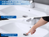 2 Pack All Metal Upgraded Bathroom Sink Stopper, Universal Pop Up Sink Drain Strainer, Brass Bullet V1259-DP01-A-2248