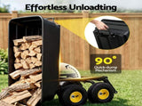 Gardeon Garden Cart Dump Utility Wagon 270kg 2in1 Handle Tractor Trolley 110L with 10in Tyres GCT-DUMP-PP-270KG-BK