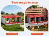 i.Pet Chicken Nesting Box 3 Hole Roll Away Poultry Hen Laying Egg Hutch Red PET-CHICK-BOX-3HF-RD