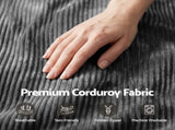 Artiss Bean Bag Chair Cover Soft Corduroy Stuffed Animal Storage Bean Bag Cover for BD-COVER-LOUNGE-S-GR