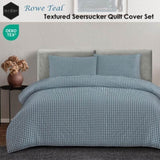Ardor Rowe Teal Textured Seersucker Quilt Cover Set Queen V442-INT-QUILTCS-ROWE-TEAL-QS