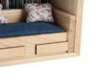 Miniature Bookshelf Handmade Wooden House Model with Small Pillows Funny Mini Bookshelf Ornament for V1294-YM0901-3115240127511