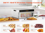 Food Dehydrator Machine, 6 Stainless Steel Trays, 400W Electric Food Dryer with Adjustable V952-SGHGJ400W6G01Z5W8V3