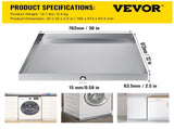 32 x 30 x 2.5 Inch Washing Machine Pan 18 GA Thickness 304 Stainless Steel Heavy Duty Compact Washer V952-SC32X30X2YC000001V0