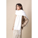 Women's Mohair Winter Scarf Pure Color, Warm Winter Scarf for Women and Men, Soft Luxurious Cashmere V1192-AZ-W-3195
