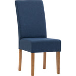 Mesi Dining Chair x2 - Natural Colour Legs Blue Colour Challis Fabric Upholstery V656-241342