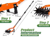Rotary Cultivator Garden Tool, Tiller & Weeder & Stirrup Hoe Star-shaped rotating tines break up V1107-119-42127